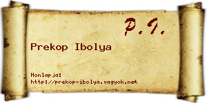 Prekop Ibolya névjegykártya