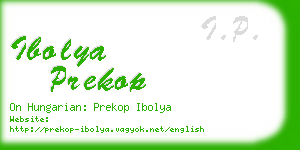 ibolya prekop business card